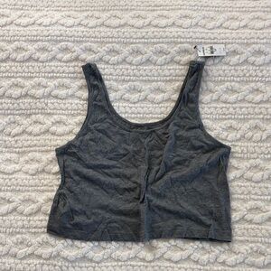 Express Gray Crop Top